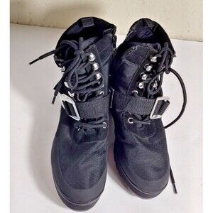 Steve Madden Grady Black Chunky Black Boots Size 8